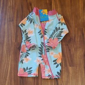 Tropical Floral Kids Rashguard with UPF 50+